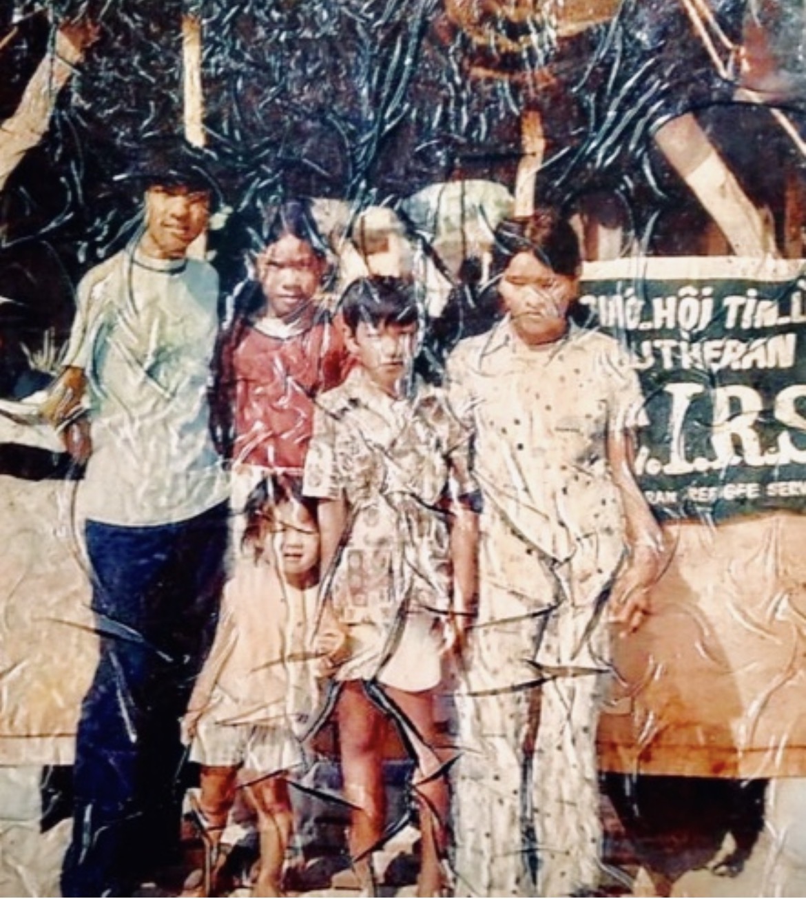 Kim's family at refugee camp 1975